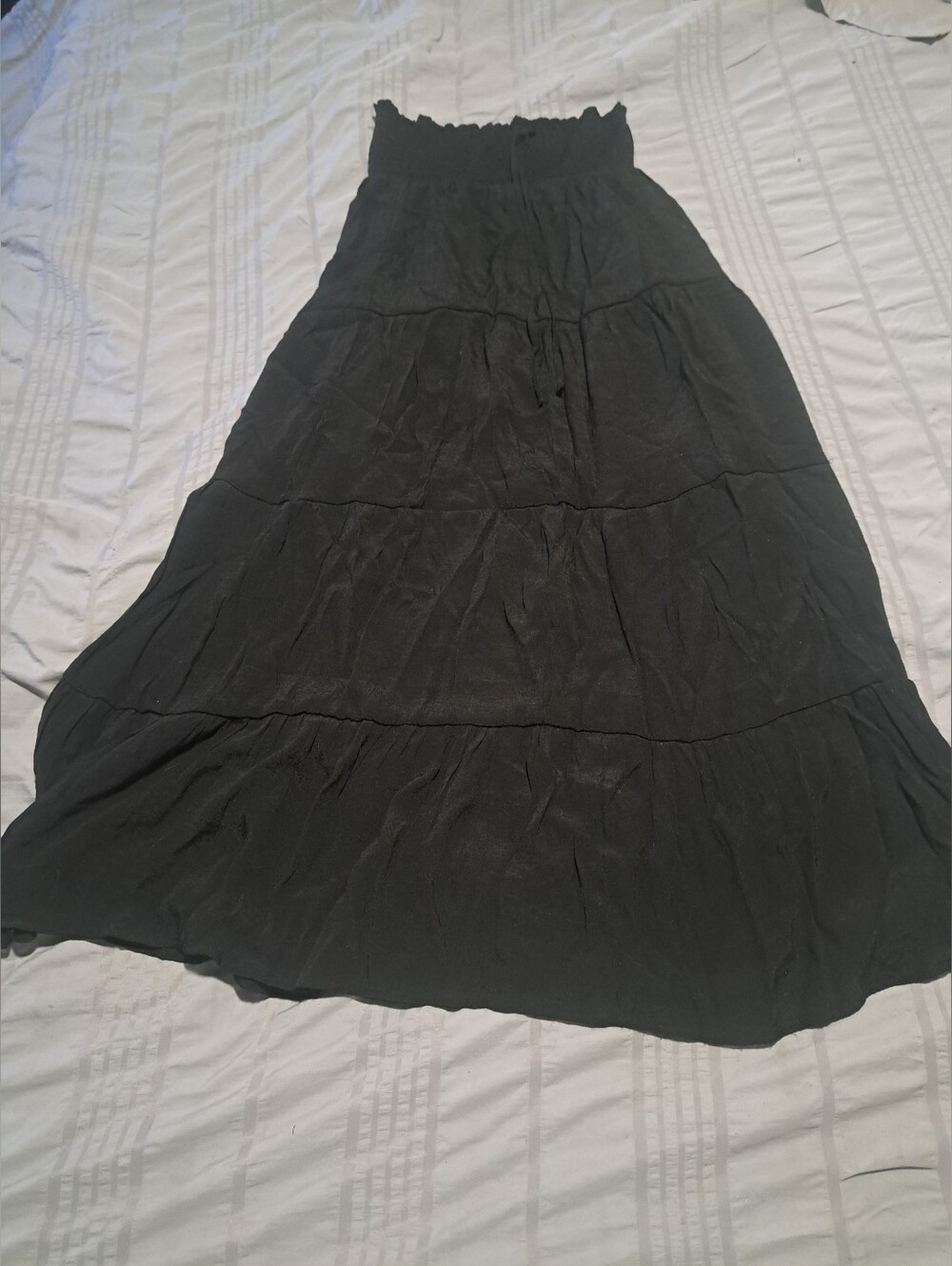 Black Tiered Maxi Skirt - Women